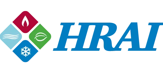 Logo of HRAI with colored diamonds and blue text.