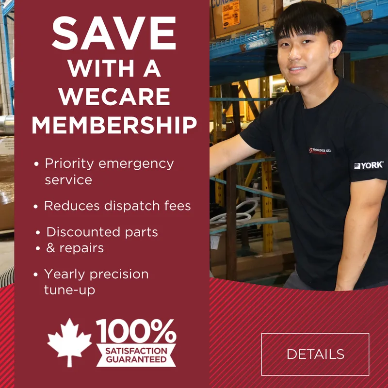 Promotional graphic for WeCare membership benefits.