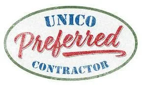 Unico Preferred Contractor logo in circular format.