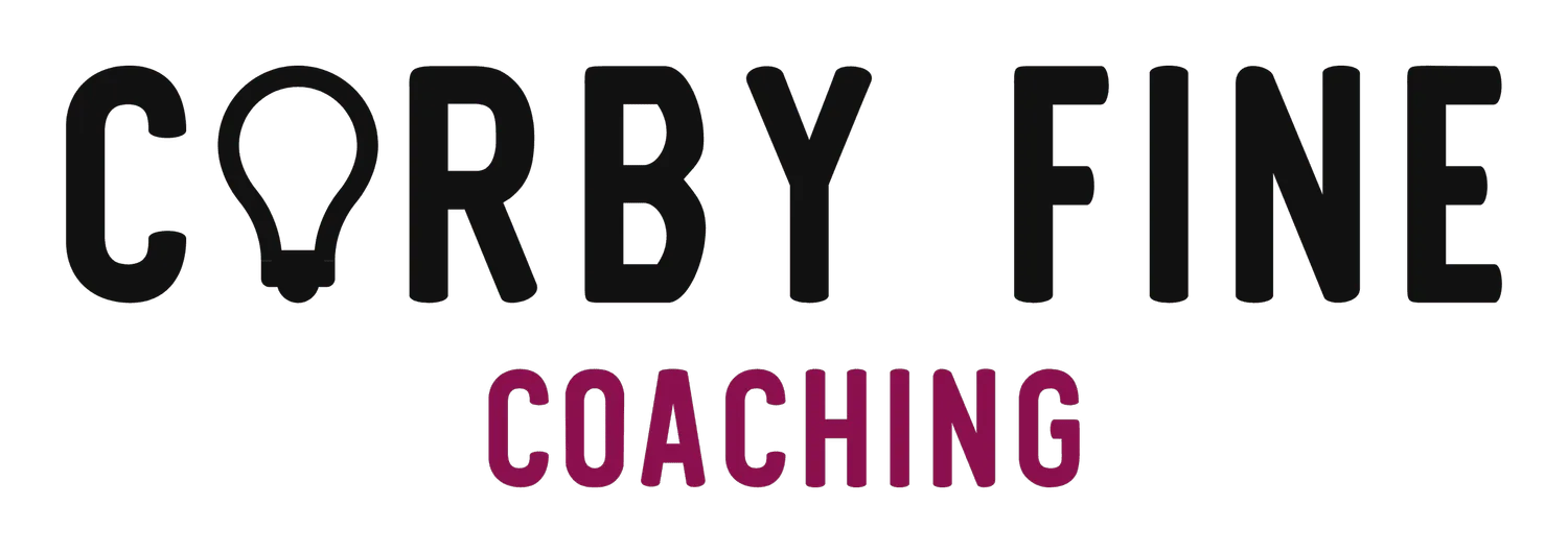Corby Fine Coaching logo featuring a light bulb.
