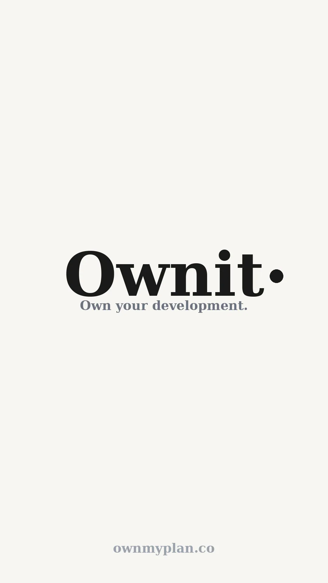 Logo of Ownit with tagline 'Own your development.'