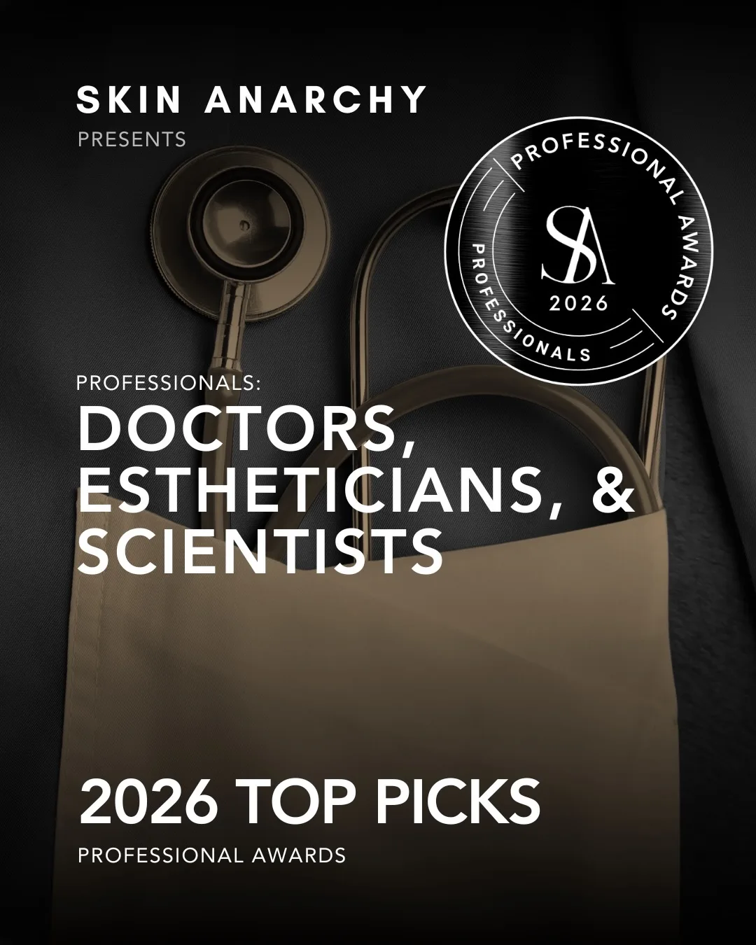 Promotional graphic for Skin Anarchy 2026 Top Picks awards.