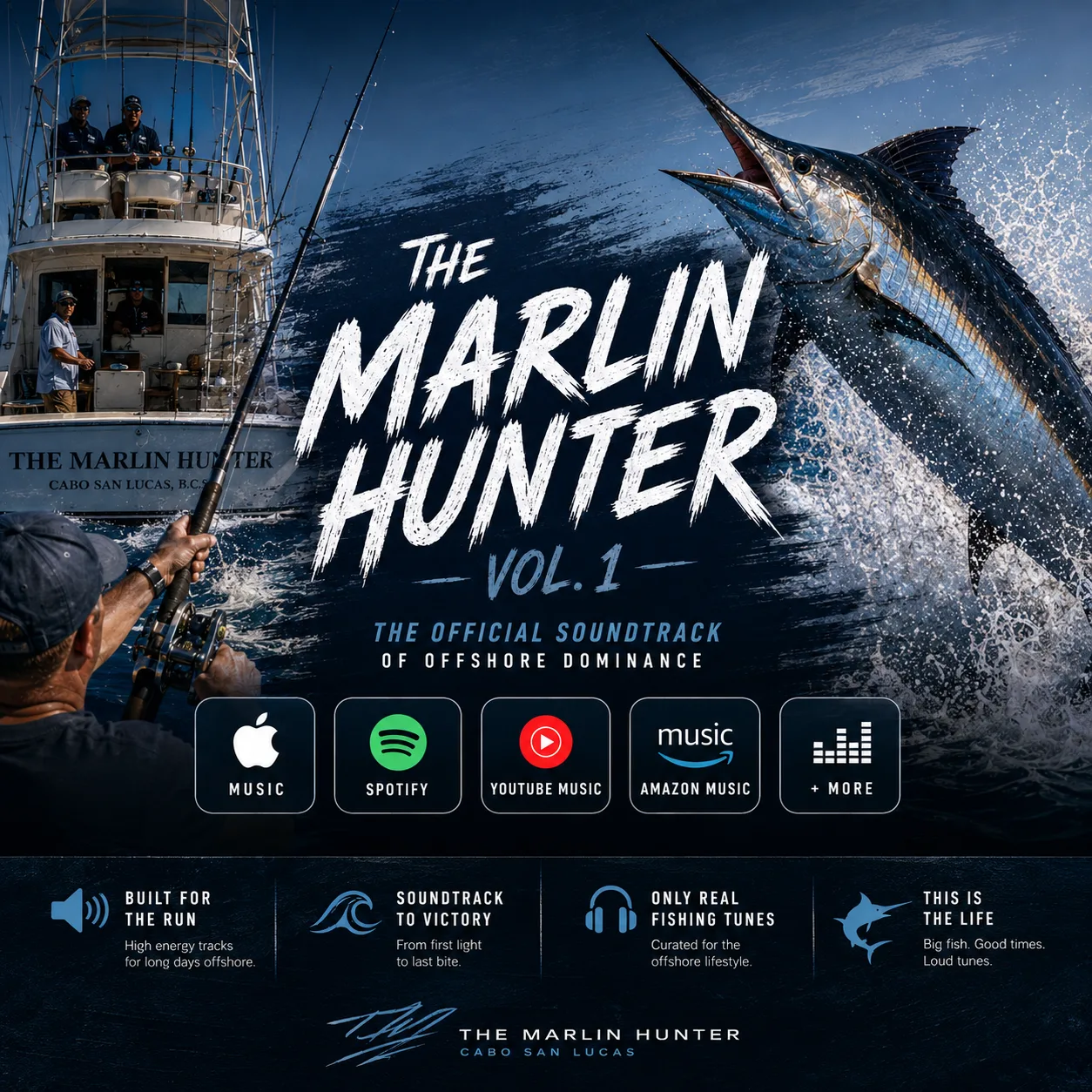 Promotional graphic for The Marlin Hunter soundtrack.