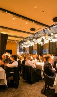Private dining area at Jump Restaurant with guests dining.