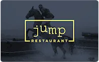 Jump Restaurant logo with blue and yellow colors.