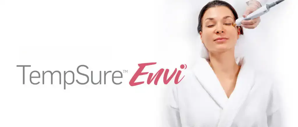 A woman receiving TempSure Envi treatment in a clinic.