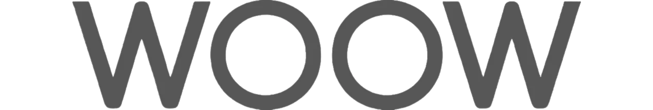 WOOW logo in dark gray on a transparent background
