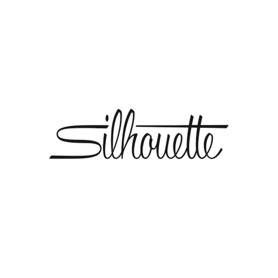 Silhouette logo in cursive font on plain background.