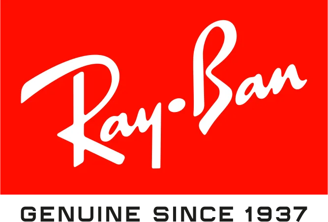 Ray-Ban logo on a red background