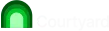 Courtyard logo with green arch and white text on black background.