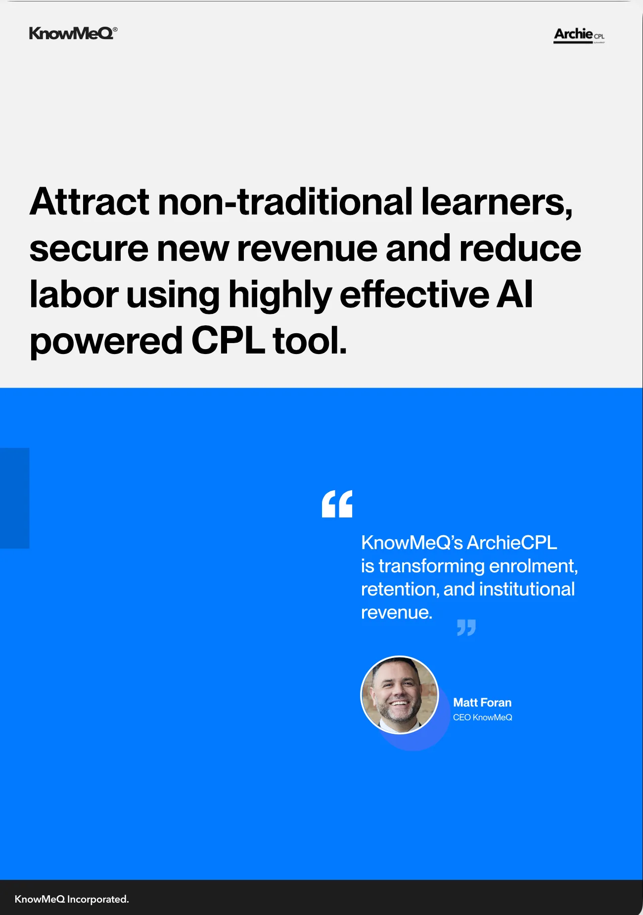 Screenshot showcasing KnowMeQ's Archie CPL tool benefits.