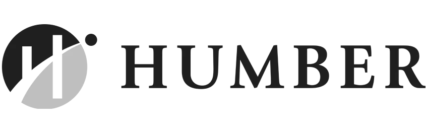 A black and grey logo with the word 'HUMBER'.