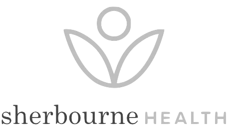 Logo of Sherbourne Health in gray tones.