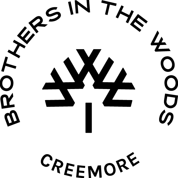 Logo of Brothers in the Woods with tree emblem.