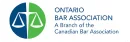 Ontario Bar Association logo featuring scales of justice.