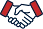 An illustration of a handshake between two hands.