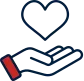 A graphic of a hand holding a heart symbol.