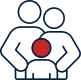 Family sponsorship icon featuring two adults and a child.