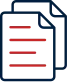 Graphic representation of overlapping documents with lines.