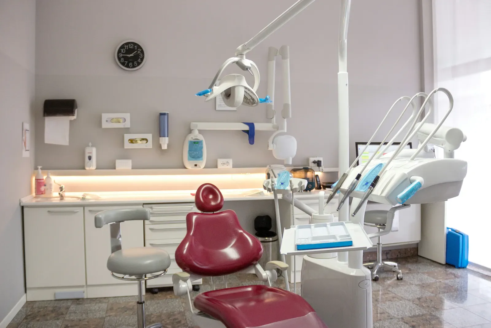 A clean and modern dental office interior.