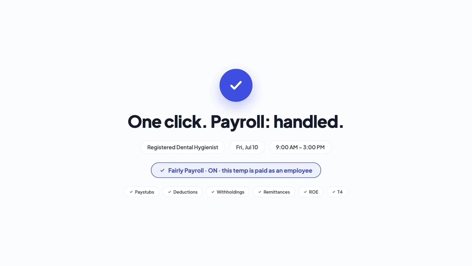 Digital payroll management interface for dental practices.