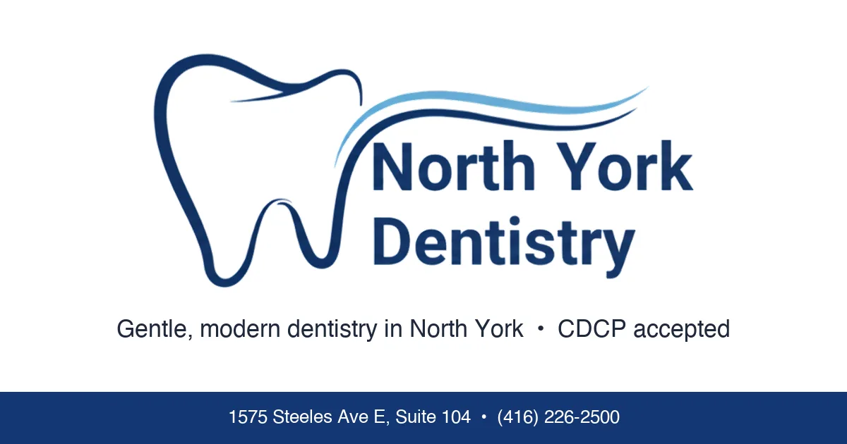Logo of North York Dentistry with a tooth design.