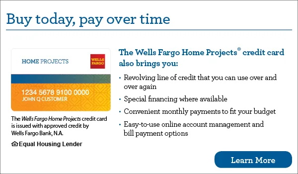 Wells Fargo Home Projects credit card promotional banner
