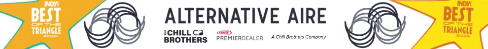 Banner showcasing Alternative Aire's logo and awards for 2023.