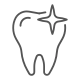 A graphic of a sparkling tooth icon.