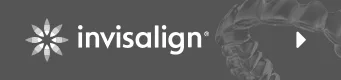 Invisalign logo with stylized design on gray background.