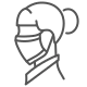 Line drawing of a masked dental professional.