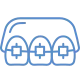 Icon representing orthodontic services with teeth and braces.