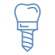 Icon of a dental implant in light blue.