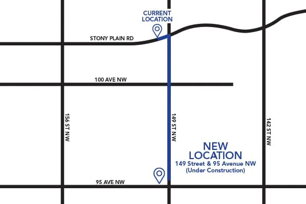 Map showing Azarko Dental Group's current and new location.
