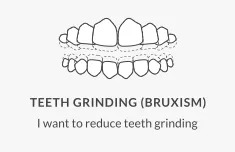 Illustration of teeth highlighting bruxism concerns.