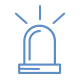Graphic icon of an emergency light.
