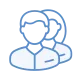 Two simplified human figures representing teamwork.