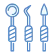 Illustration of dental instruments used in general dentistry.