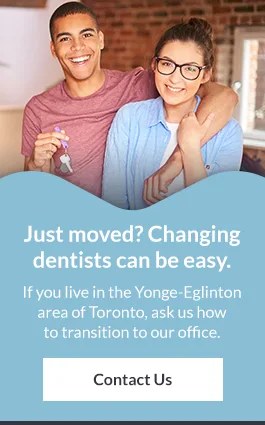 Promotional message for Capitol Dentistry with a young couple.