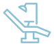 Stylized dental chair with overhead light illustration