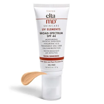 EltaMD tinted sunscreen tube with product sample
