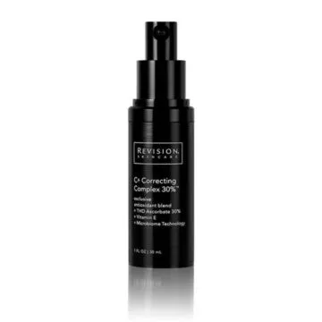 Revision C+ Correcting Complex 30% skincare product in black bottle.