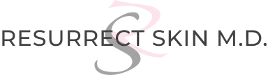Stylized logo for Resurrect Skin MD